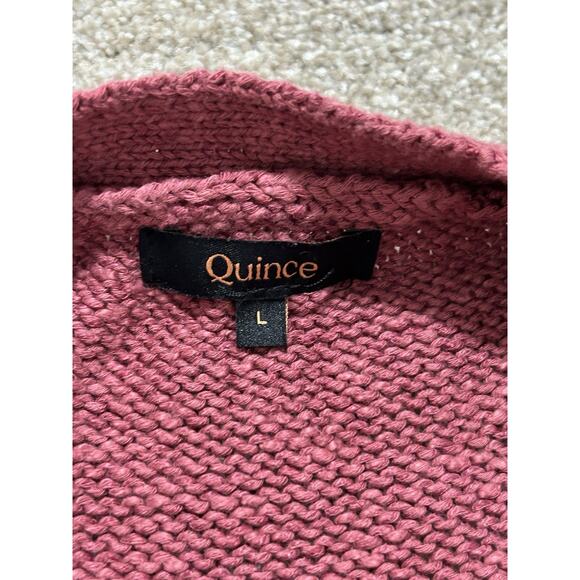 Quince Women’s L Cotton Linen Relaxed Cardigan Dark Mauve - Picture 4 of 9